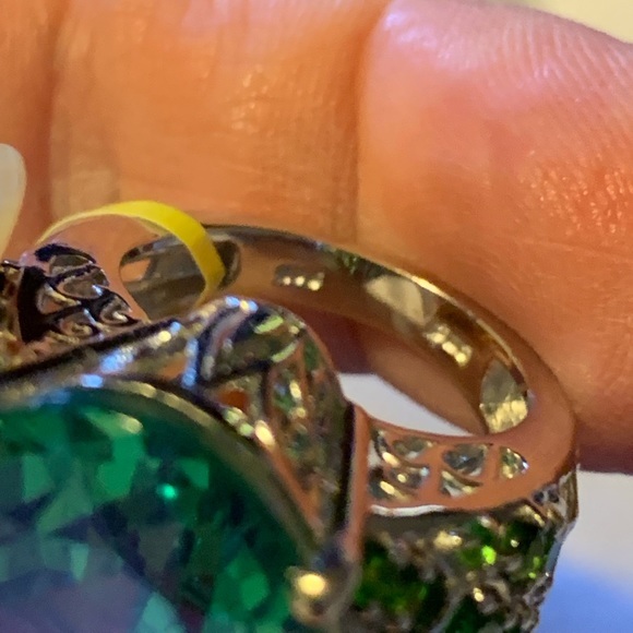 STERLING SILVER PEACOCK QUARTZ RING SIZE 6 - Picture 7 of 8